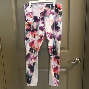Athleta Flowered Leggings, Size M